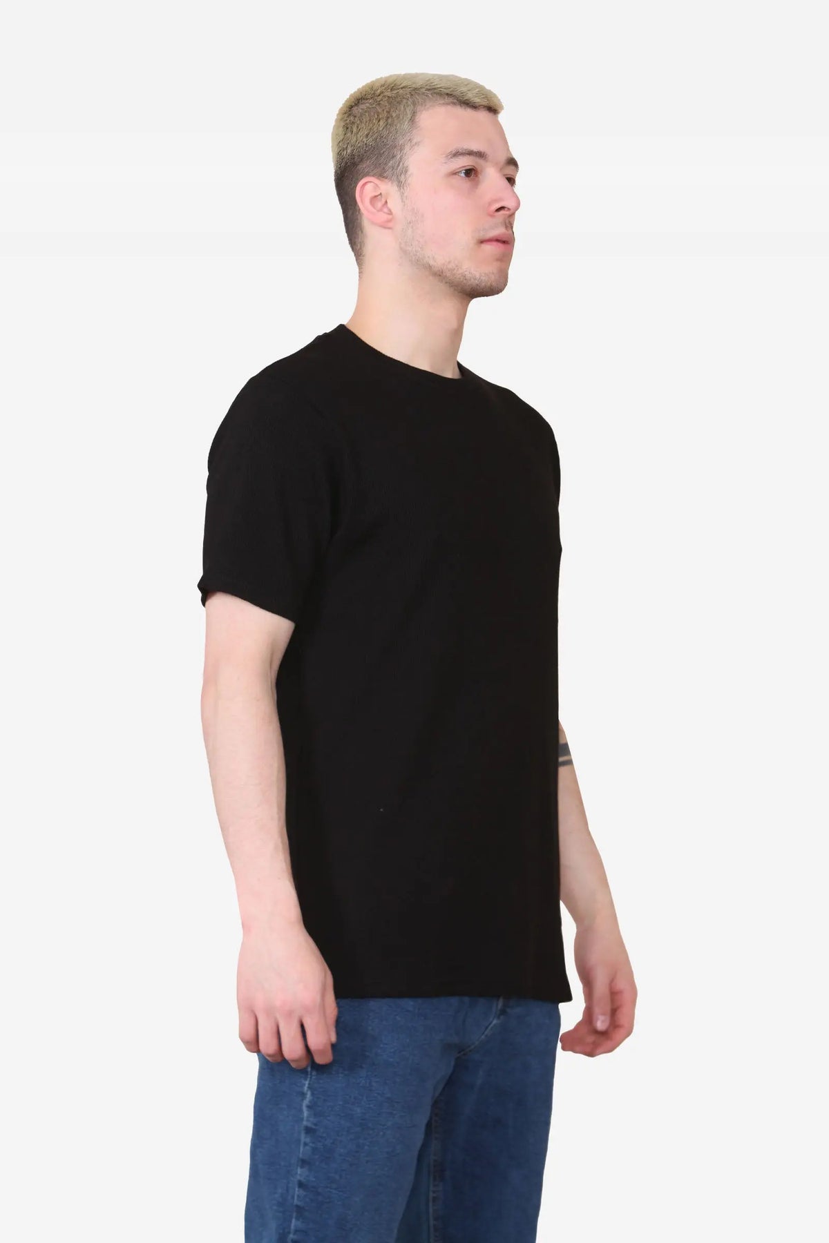 Basic Crew Neck T-shirt - Black For Men Cicay