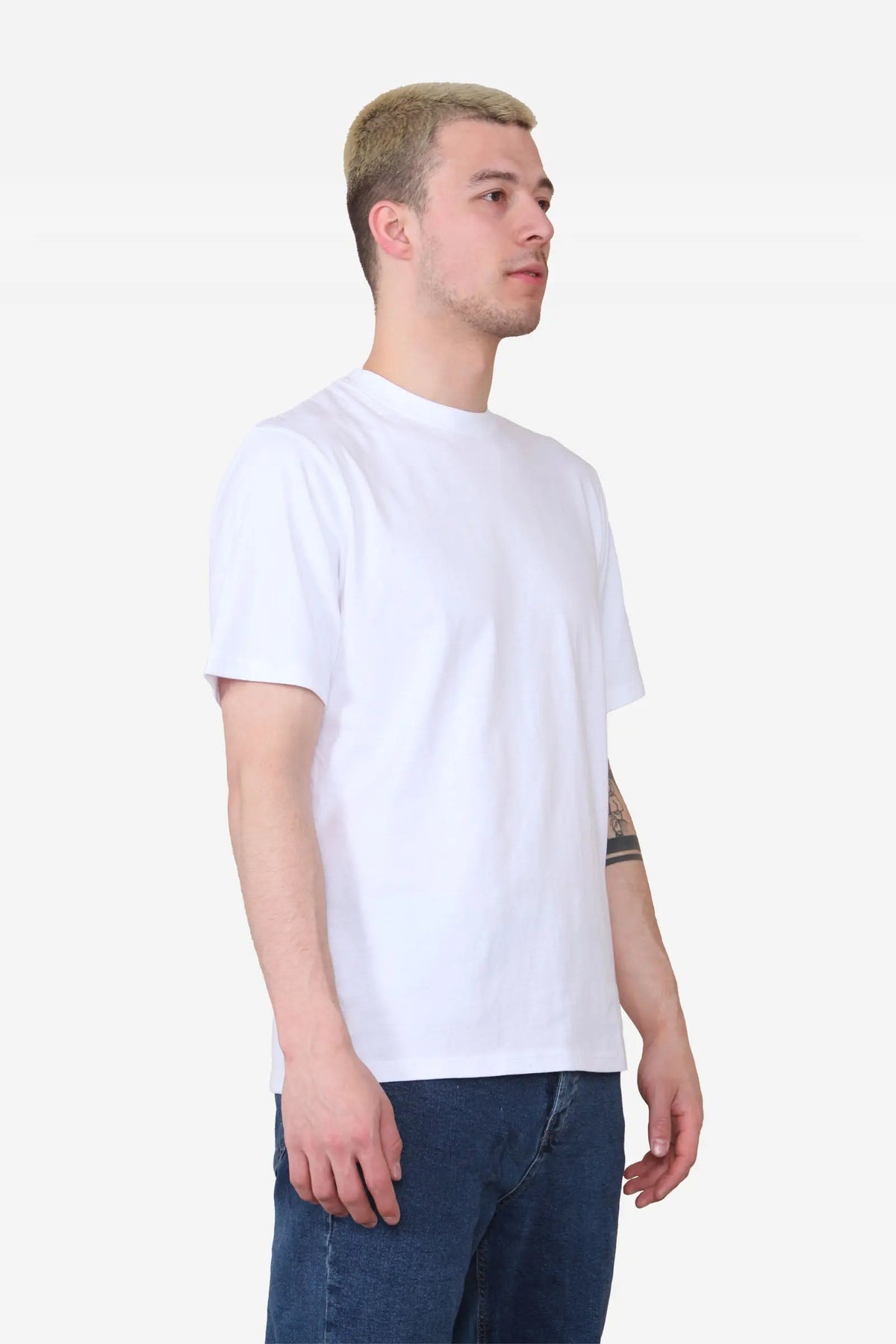 Basic Crew Neck T-shirt - White For Men Cicay