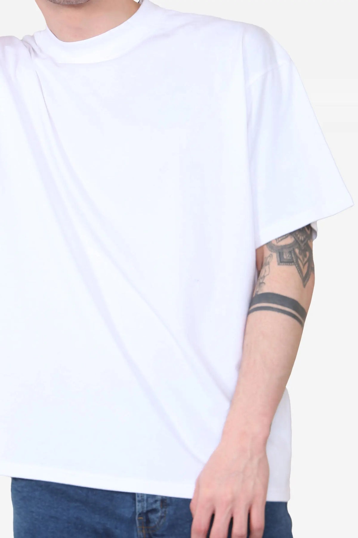 Basic Crew Neck T-shirt - White For Men Cicay