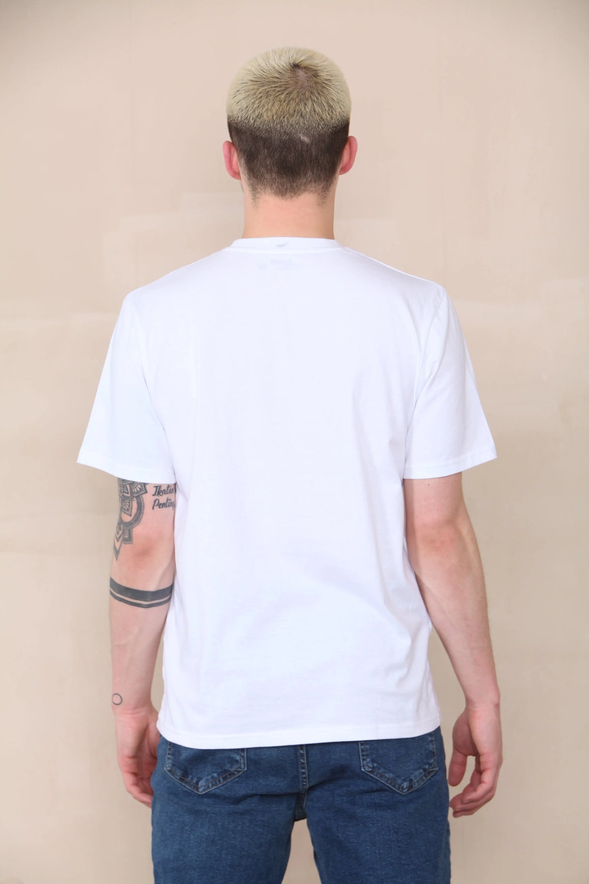 Basic Muscle Fit T-shirt - White For Men Cicay