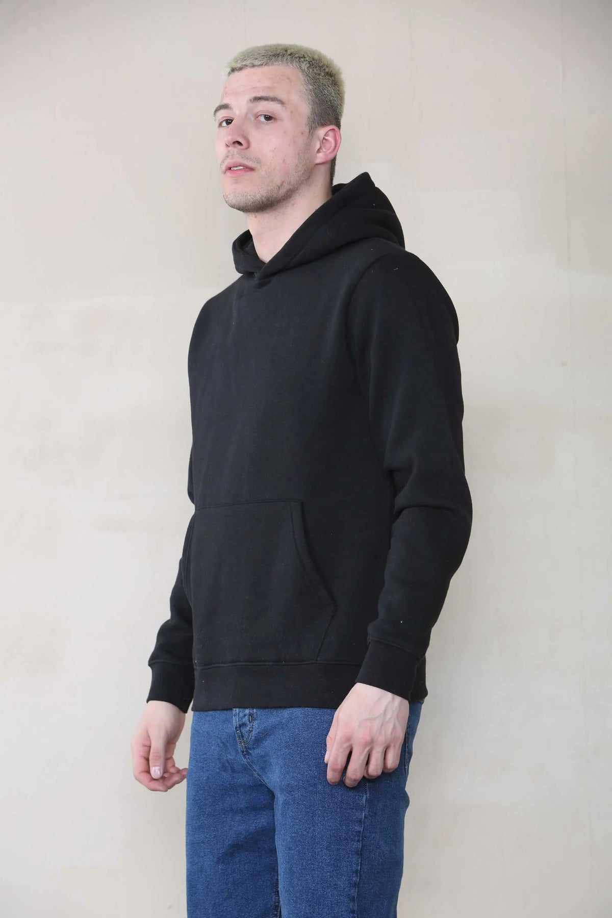 Basic Over The Head Hoodie - Black For Men Cicay