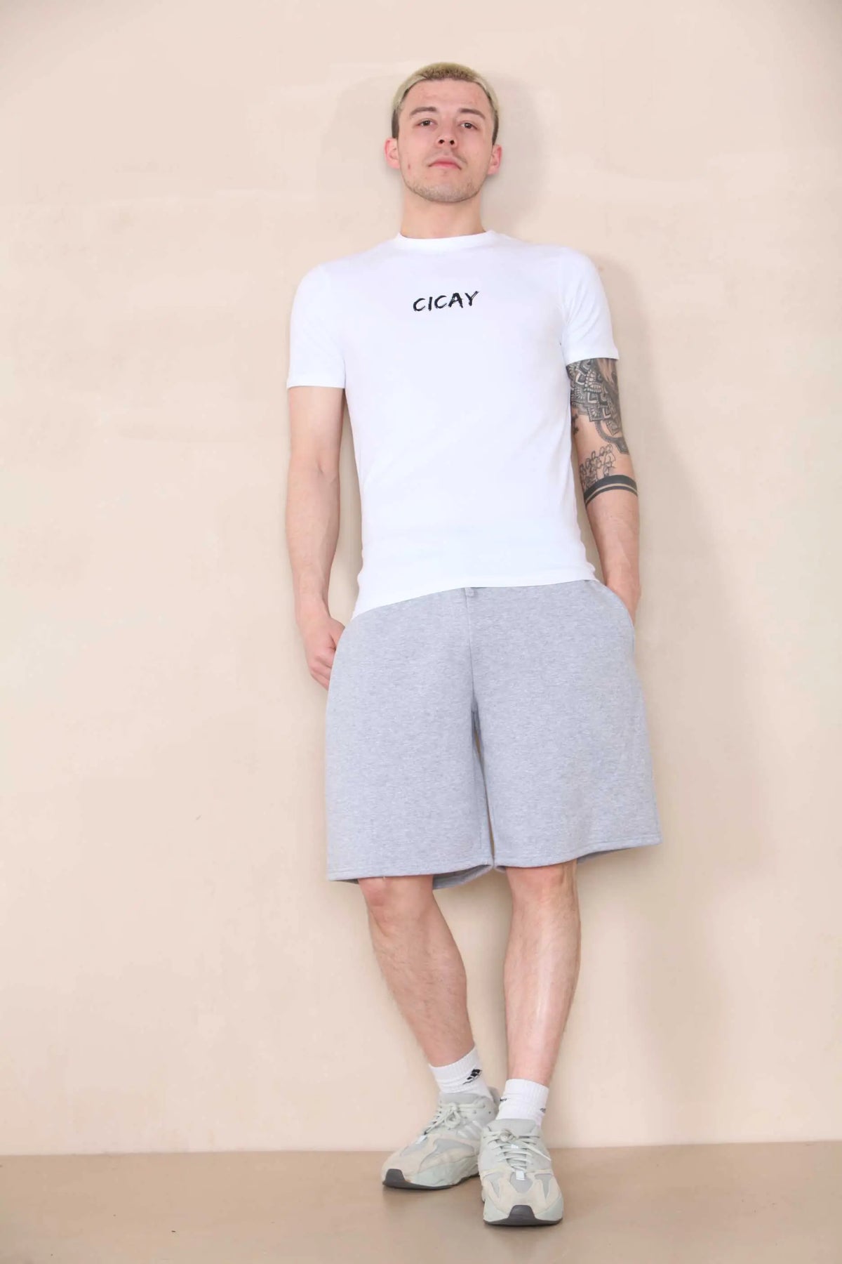 CICAY PRINT Muscle Fit T-Shirt - Print size (8x3) - White Cicay