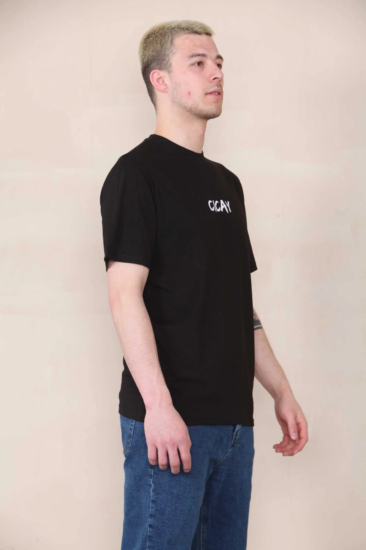 CICAY PRINT T-Shirt - Print size (8 x 3 cm) - BlacK Cicay