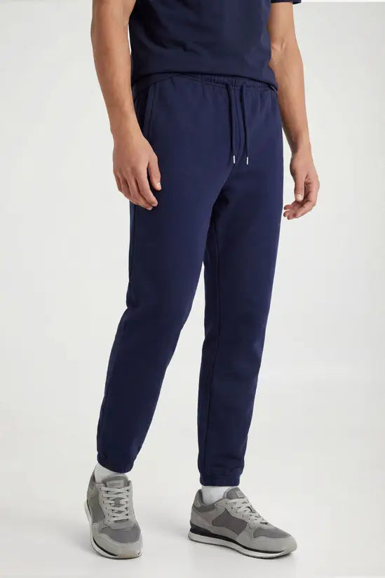 Elastic Hem Joggers - navy