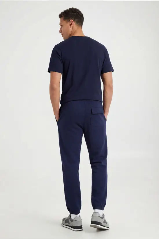 Elastic Hem Joggers - navy