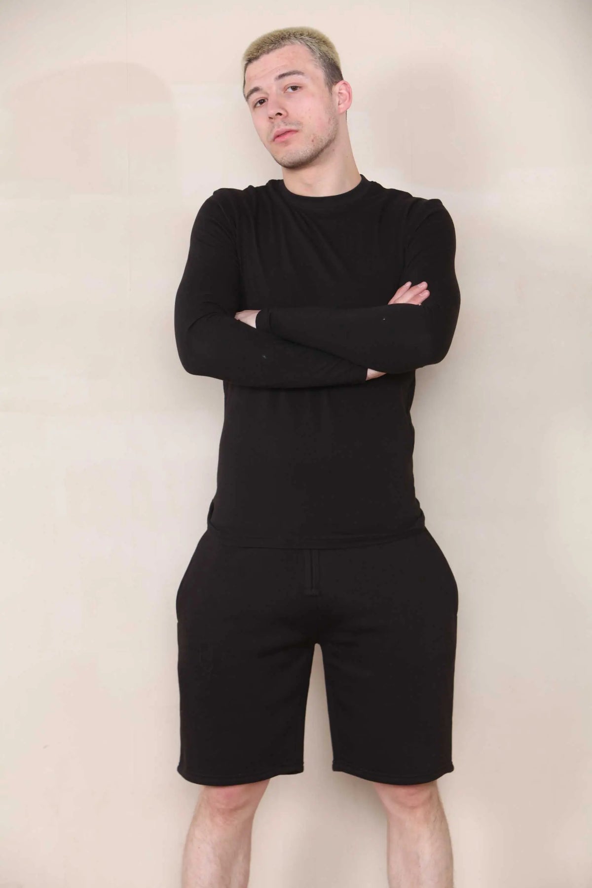 Long Sleeve Muscle Fit T-shirt - BLack Cicay