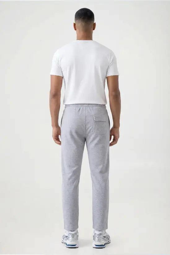 Open Hem Drawstring Joggers - mid grey