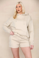 Oversized Pullover Hoodie and Short Loungewear Set-0