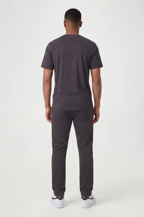 Rib Hem Drawstring Joggers - charcoal