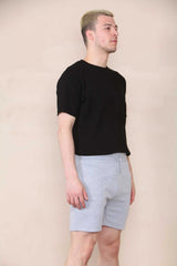 Short Length Slim Fit Jersey Short - Grey Marl-2