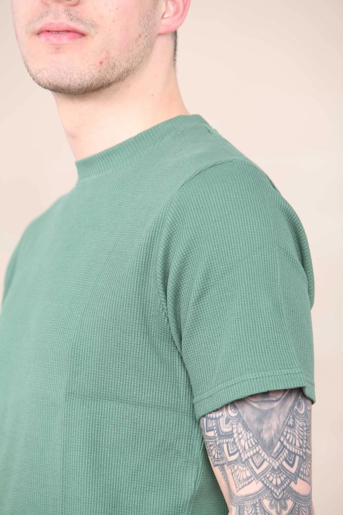 Slim Waffle T-shirt & Cargo Short Set - Forest Cicay