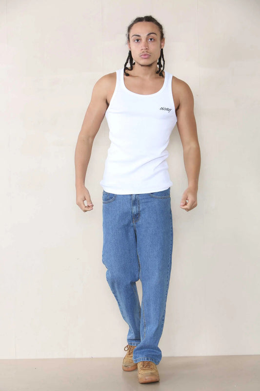 Muscle Fit Vest - White For Men Cicay