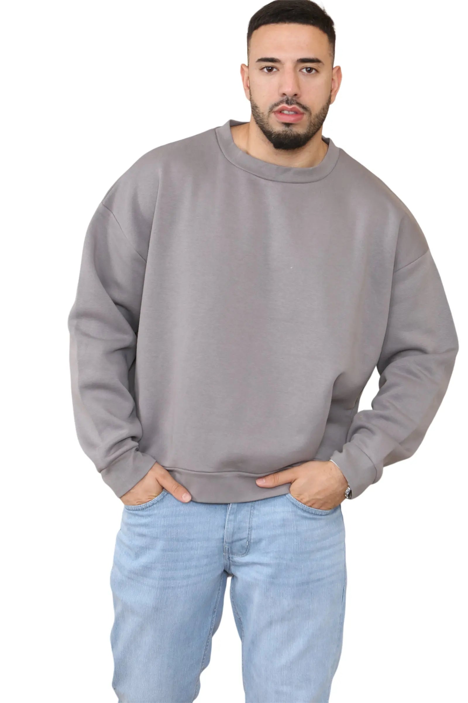 BASIC OVERSIZED EXTENDED NECK SWEATSHIRT For Men CICAY