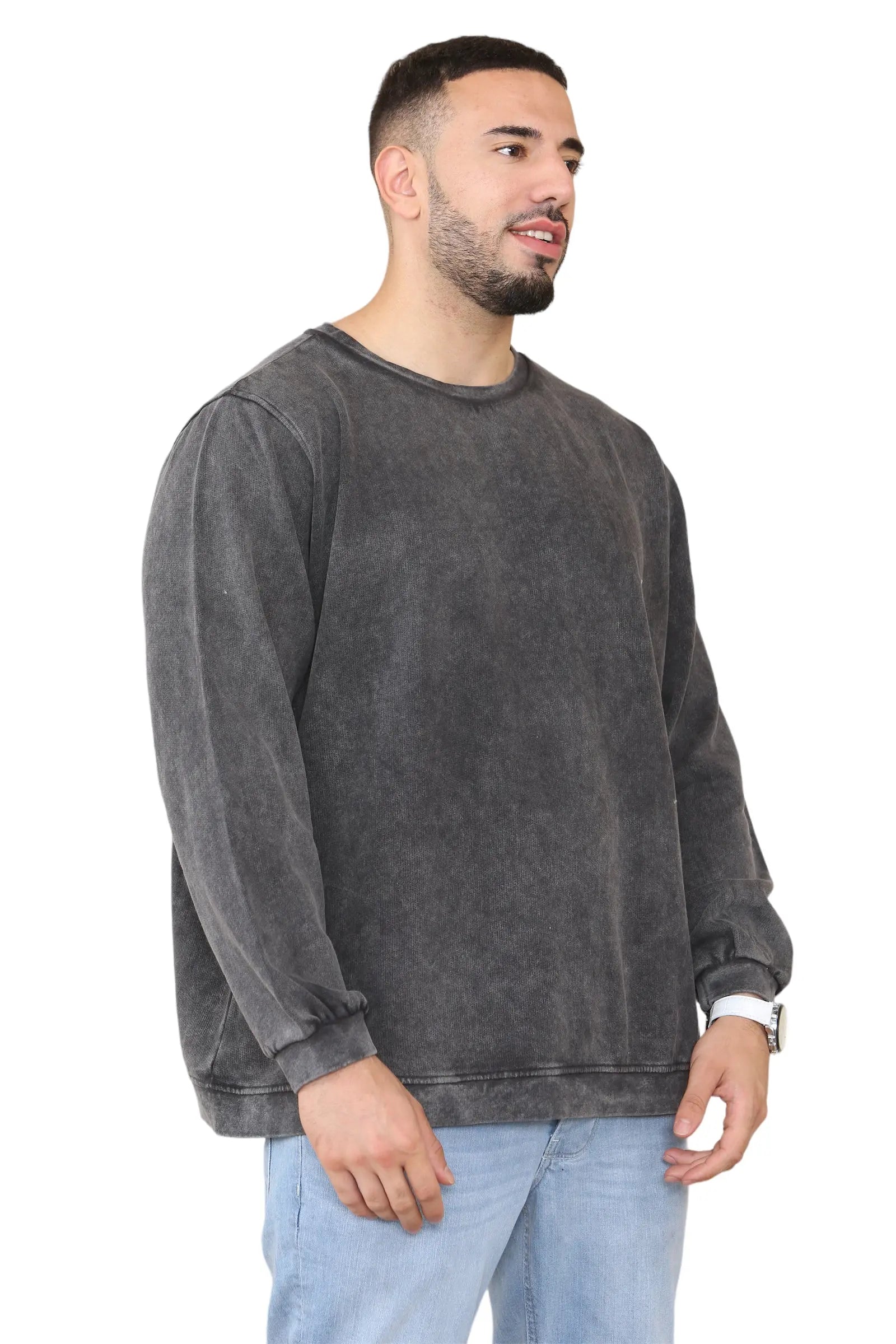 BASIC OVERSIZED EXTENDED NECK SWEATSHIRT For Men CICAY