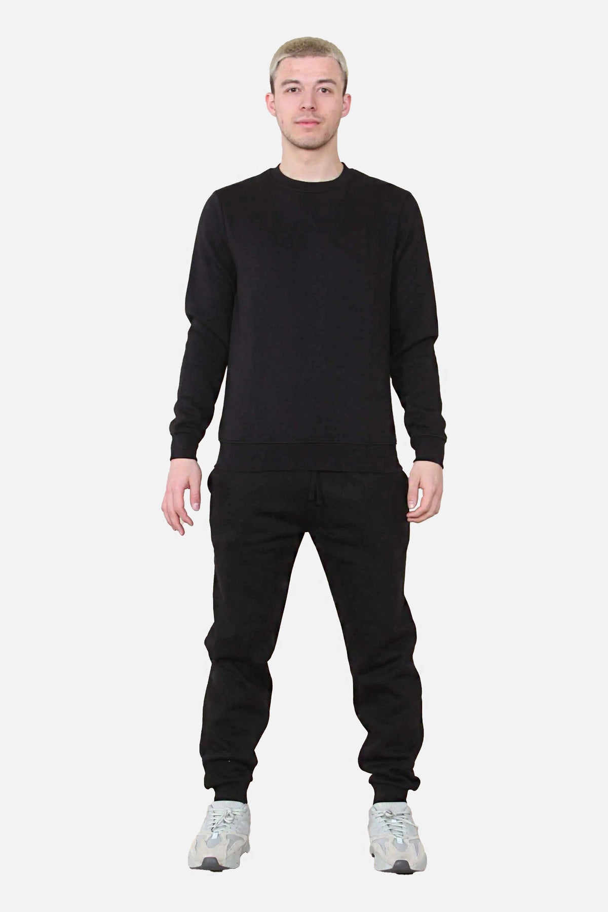 Basic Crew Neck Sweatshirt - Black For Men