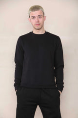 Basic Crew Neck Sweatshirt - Black For Men Cicay