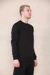 Basic Crew Neck Sweatshirt - Black For Men Cicay