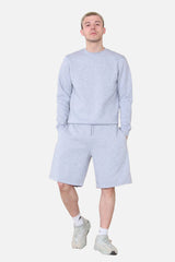 Basic Crew Neck Sweatshirt- Grey Marl  For Men