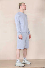 Basic Crew Neck Sweatshirt- Grey Marl  For Men Cicay