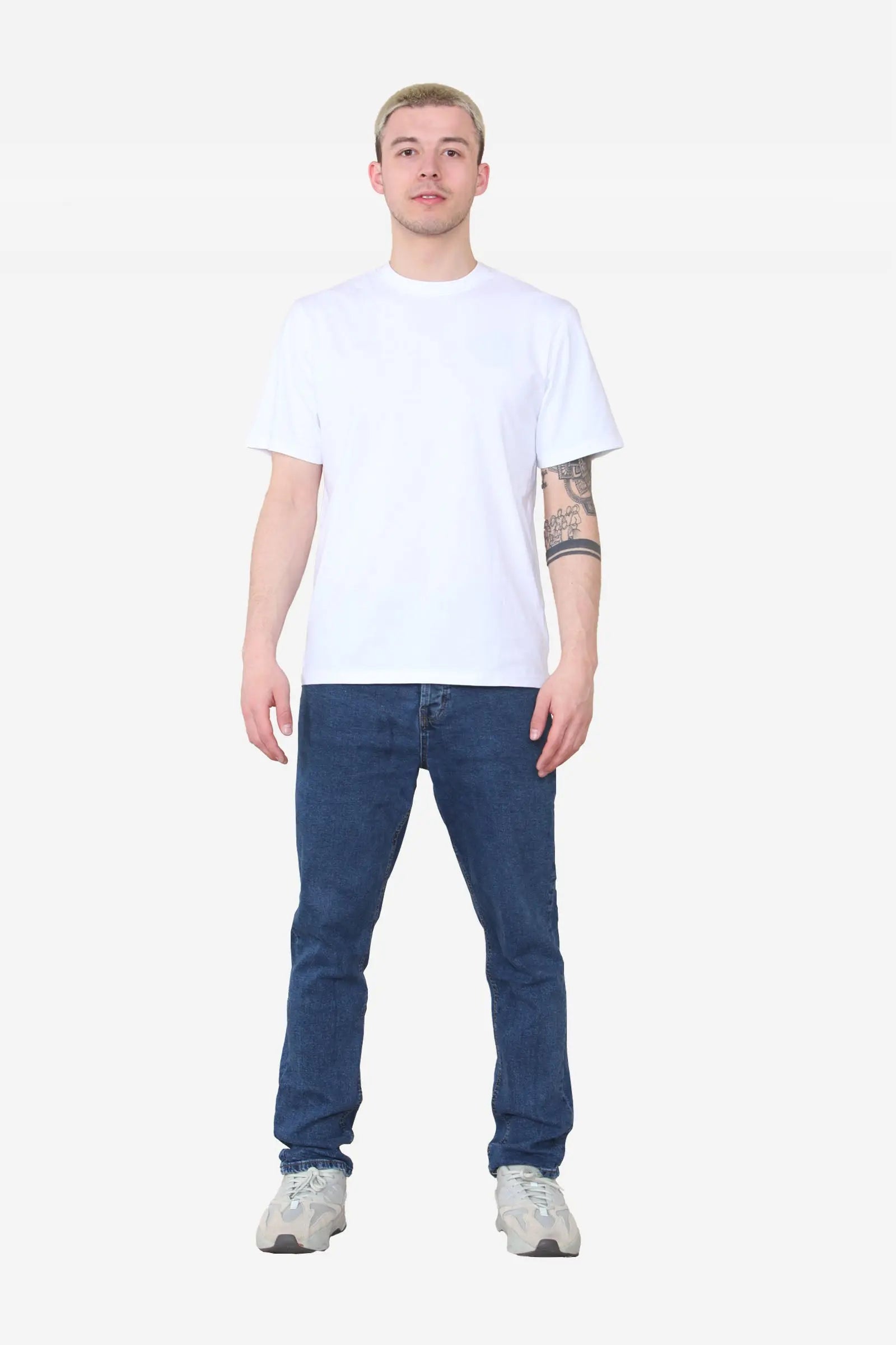 Basic Crew Neck T-shirt - White  For Men Cicay