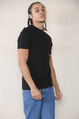 Basic Muscle Fit T-shirt - Black  For Men - Cicay