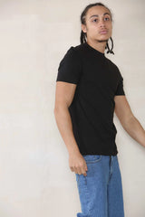 Basic Muscle Fit T-shirt - Black  For Men - Cicay