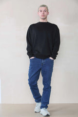 Basic Oversized Crew Neck Sweatshirt - Black For Men Cicay