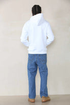 Basic Zip Through Hoodie - White For Men-4