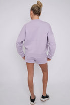 Bomber Neck Zip Through Top and  Shorts Loungewear Set Cicay