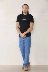 CICAY PRINT Muscle Fit T-Shirt - Print size (8x3) - Black Cicay