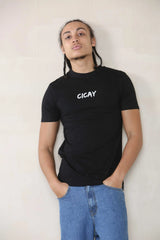 CICAY PRINT Muscle Fit T-Shirt - Print size (8x3) - Black Cicay