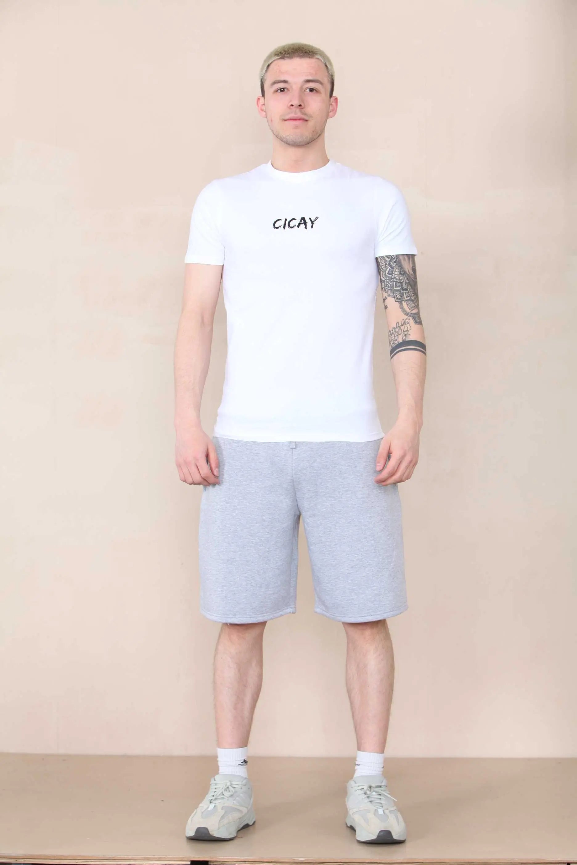 CICAY PRINT Muscle Fit T-Shirt - Print size (8x3) - White Cicay