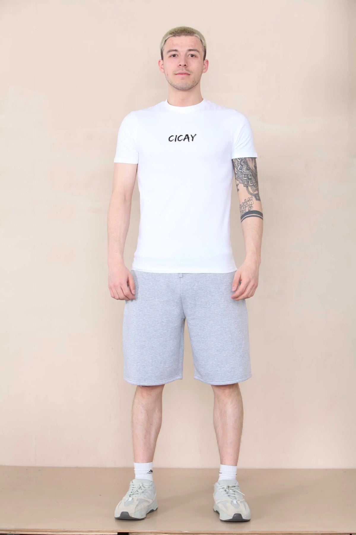 CICAY PRINT Muscle Fit T-Shirt - Print size (8x3) - White Cicay