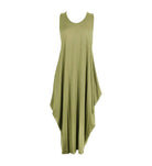 Women's Sleeveless Hanky Hem Maxi Dress in Khaki