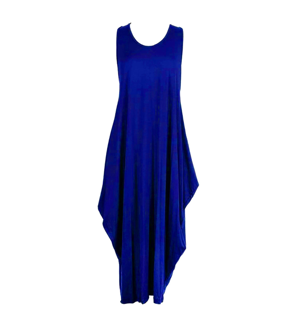 Women's Sleeveless Hanky Hem Maxi Dress in Royal Blue
