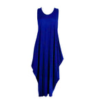 Women's Sleeveless Hanky Hem Maxi Dress in Royal Blue