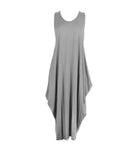 Women's Sleeveless Hanky Hem Maxi Dress in Silver