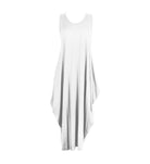 Women's Sleeveless Hanky Hem Maxi Dress in White