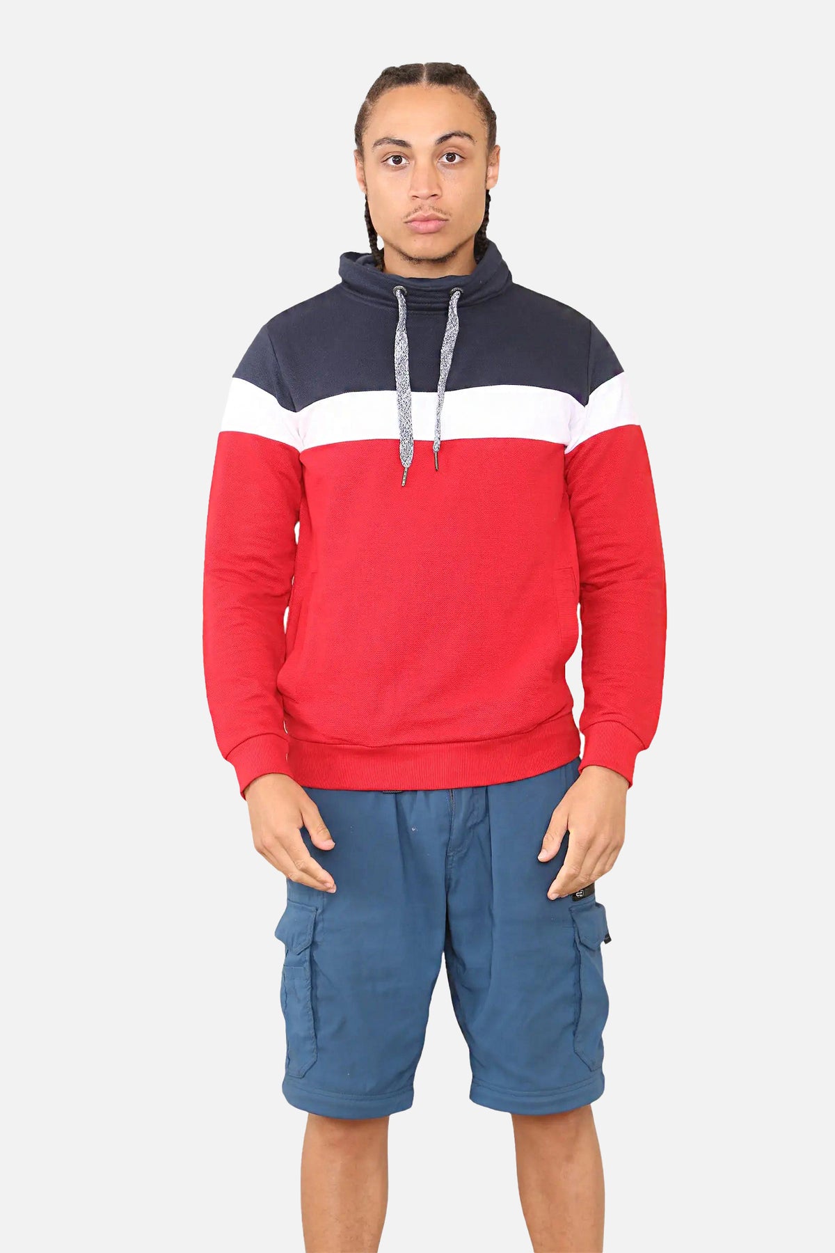 Color Block Pullover Fleece Hoodies for Men