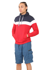 Color Block Pullover Fleece Hoodies for Men CICAY