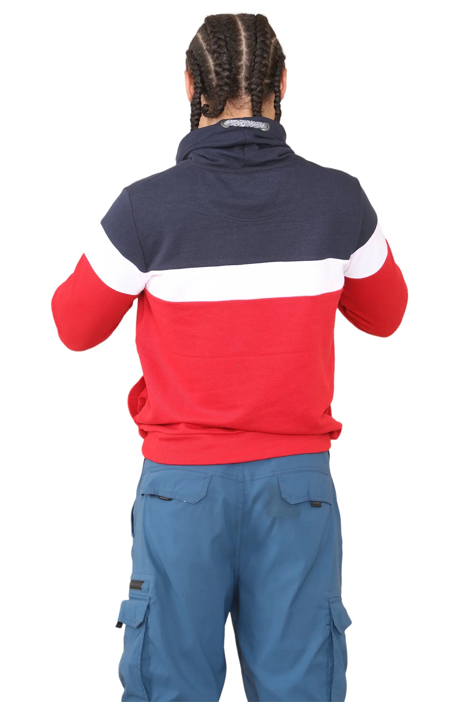 Color Block Pullover Fleece Hoodies for Men CICAY