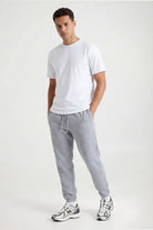 Elastic Hem Joggers - mid grey