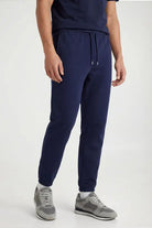Elastic Hem Joggers - navy