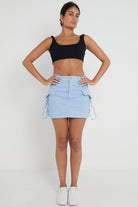 Woman Slim Fit Street Flap Pocket Mini Cargo Skirt in Twill-8