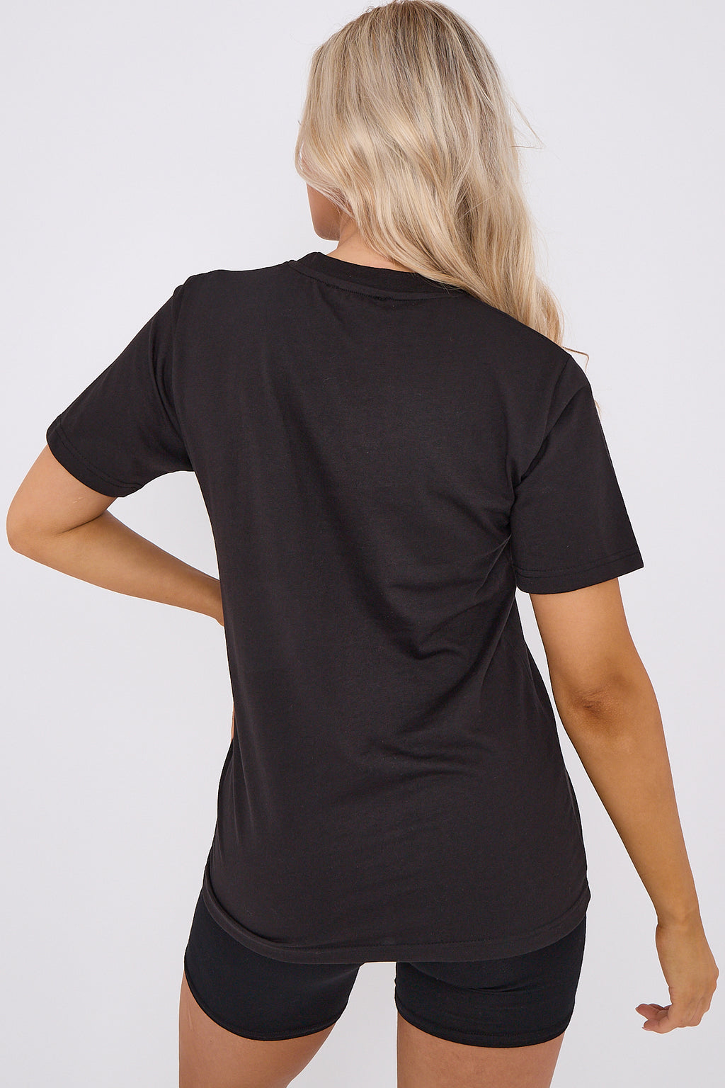 Diamante Paris Regular Fit Round Neck  Rhinestone Embellished T-Shirt