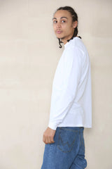 Long Sleeve Crew Neck T-shirt - White For Men Cicay