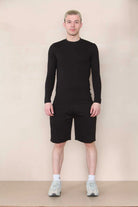 Long Sleeve Muscle Fit T-shirt - BLack Cicay