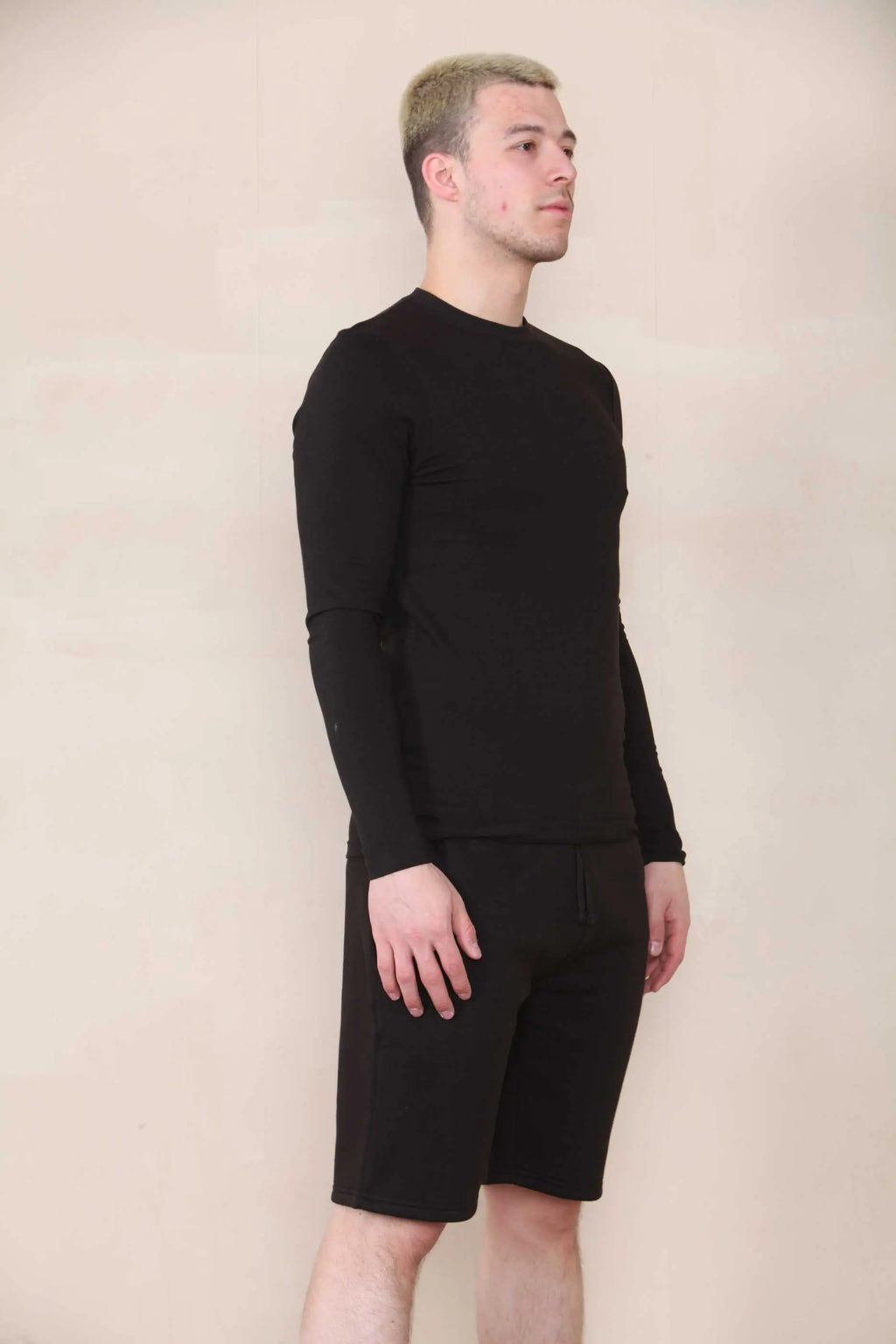 Long Sleeve Muscle Fit T-shirt - BLack Cicay