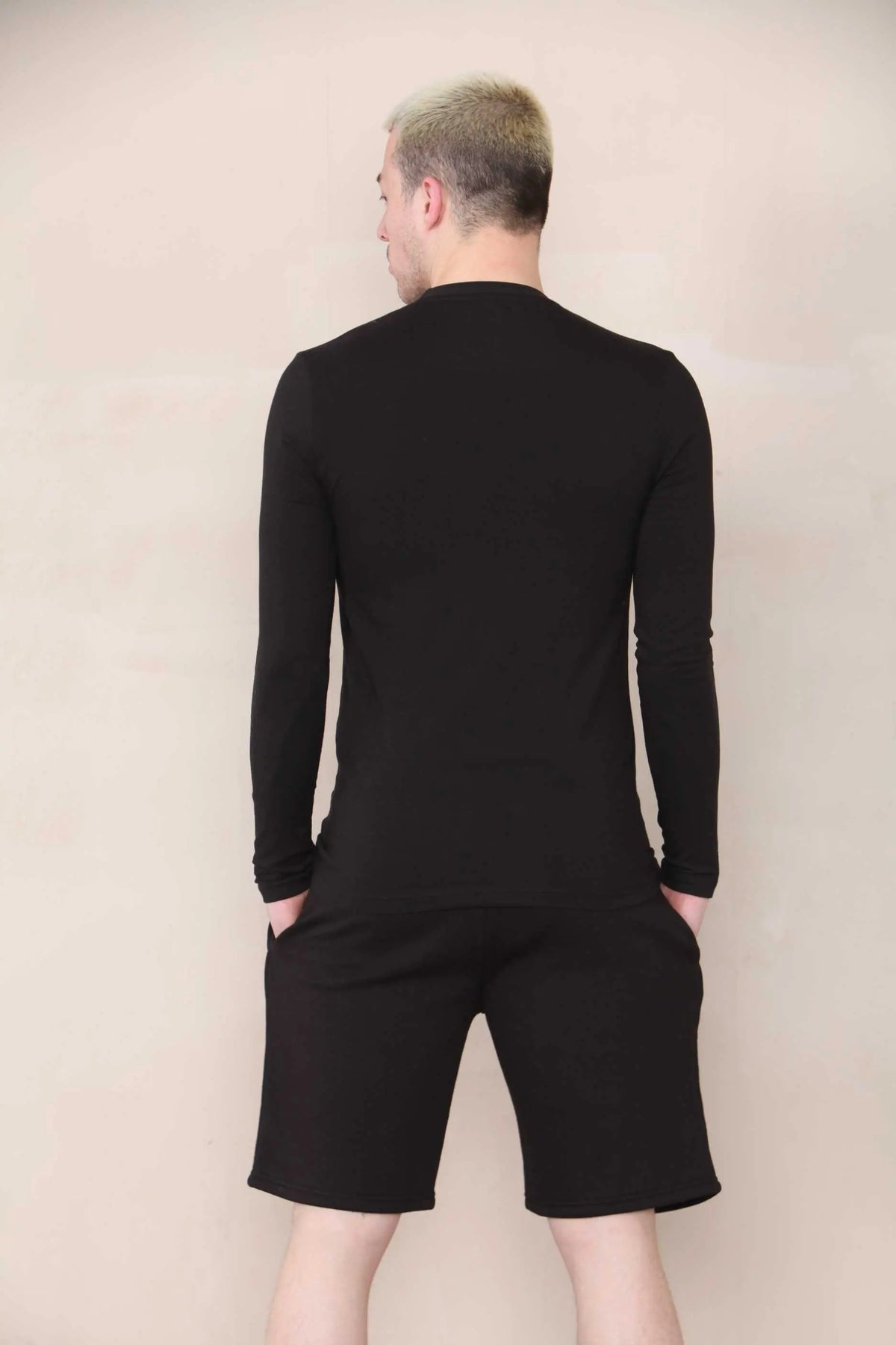 Long Sleeve Muscle Fit T-shirt - BLack Cicay