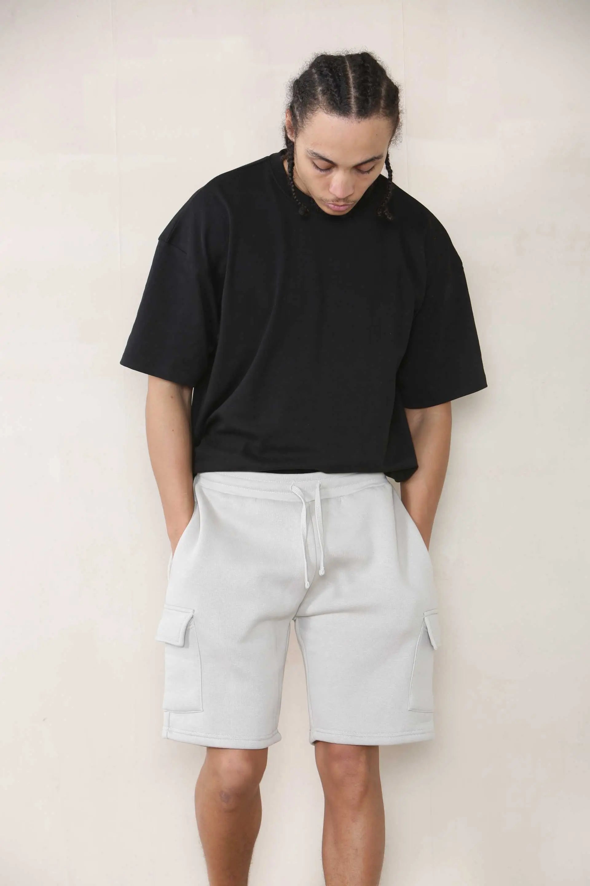 Loose Fit Cargo Jersey Short - Stone Cicay